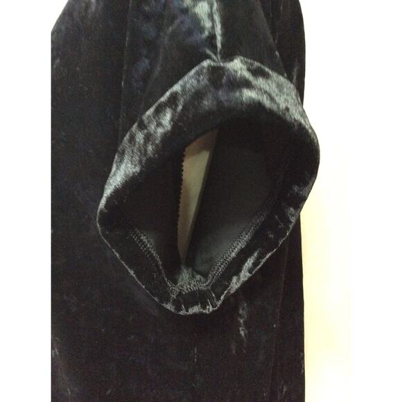 Gap Women's Crushed Velvet Velour Top Shirt Whimsigoth Black Medium Tall New - Picture 6 of 13